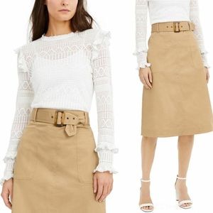 New INC Utility Cargo A-Line Skirt and Metallic Lace Ruffle Sweater sz M/10